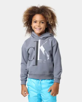 Calvin Klein Kids' Mixed Monogram Relaxed Hoodie Asphalt Grey