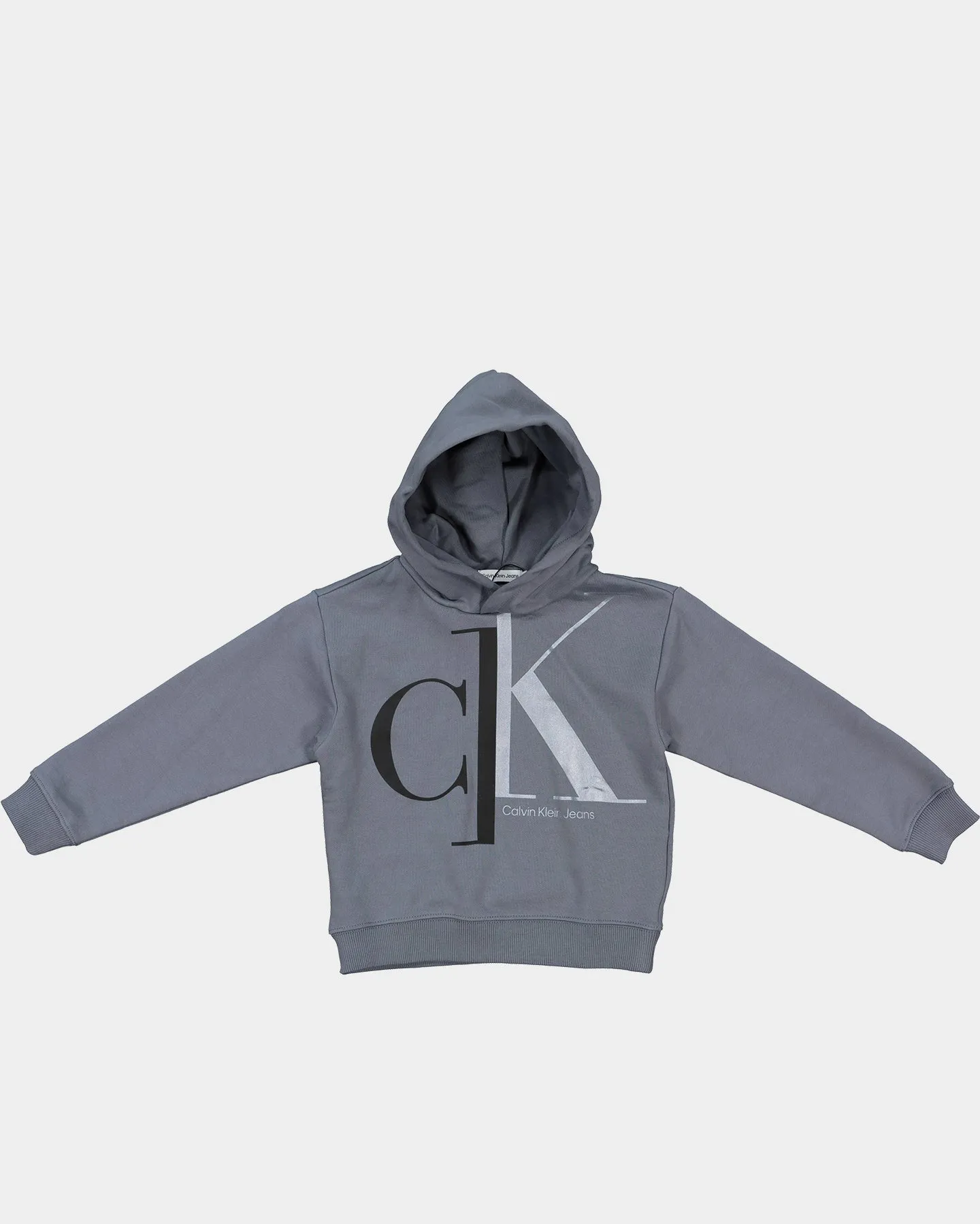 Calvin Klein Kids' Mixed Monogram Relaxed Hoodie Asphalt Grey