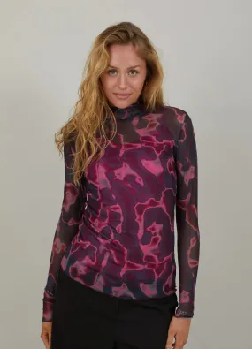 CC Heart - Eve Mesh Turtleneck Pink Wave