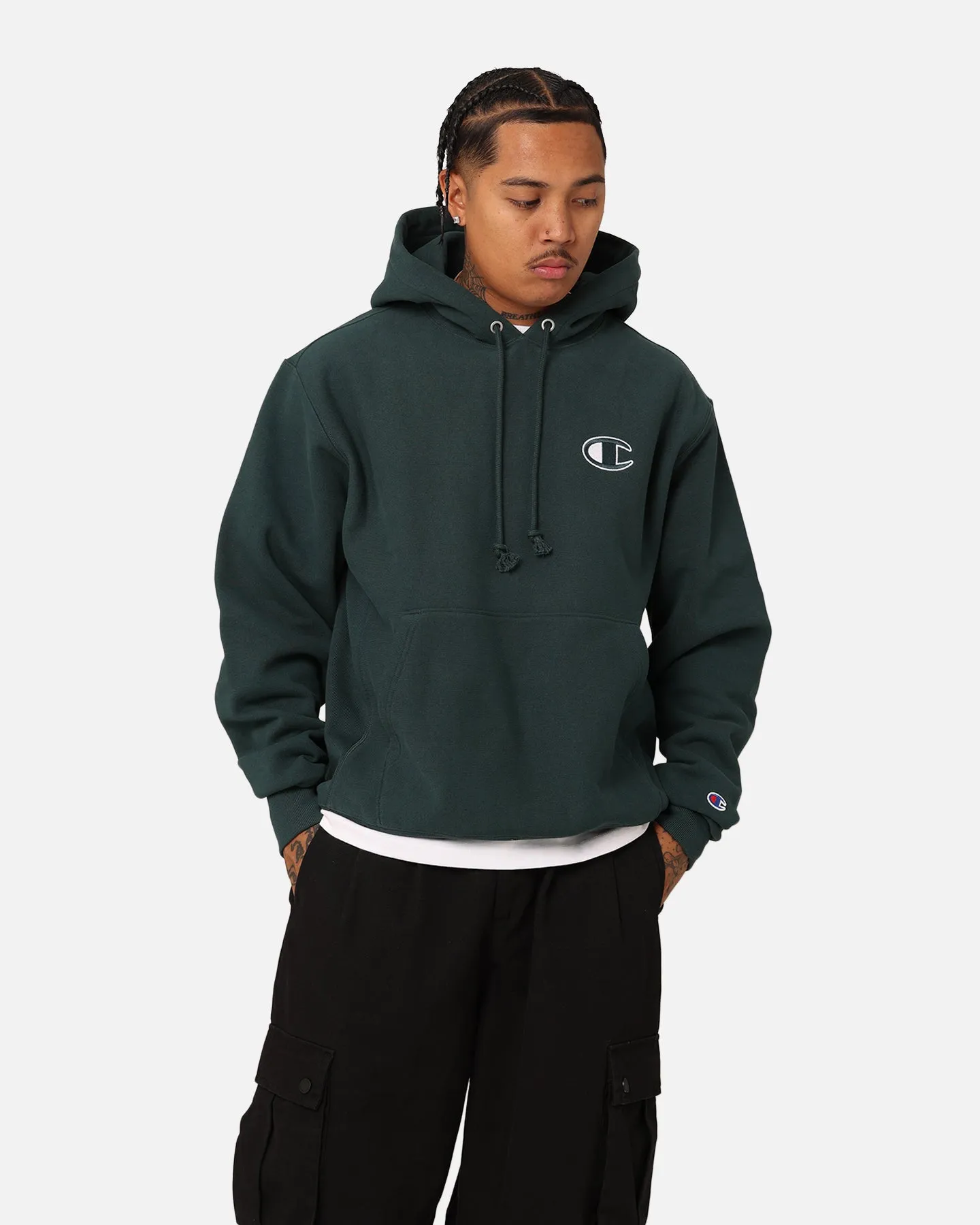 Champion Reverse Weave Big C Hoodie Baby Spinach