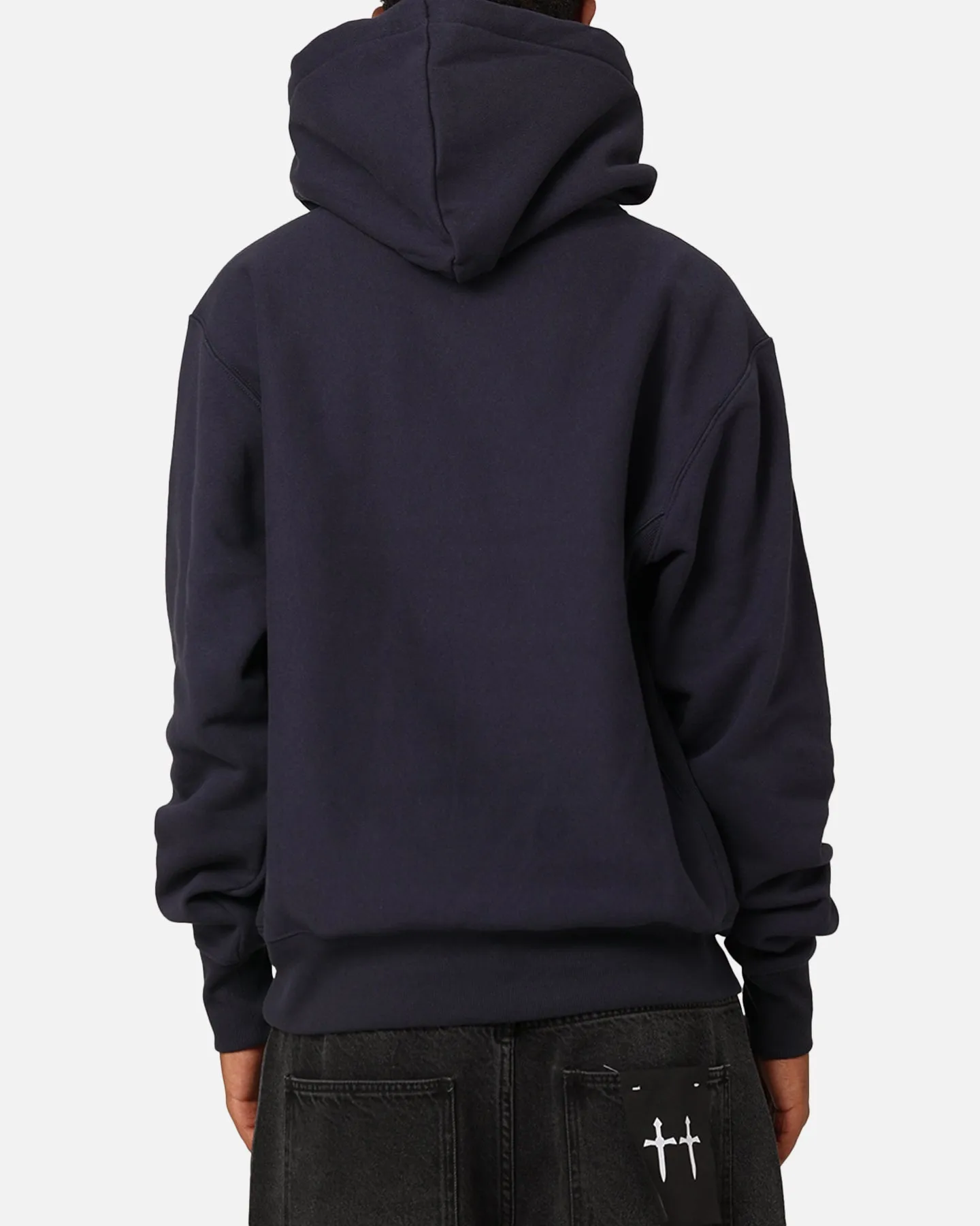 Champion Reverse Weave Small C Hoodie Navy