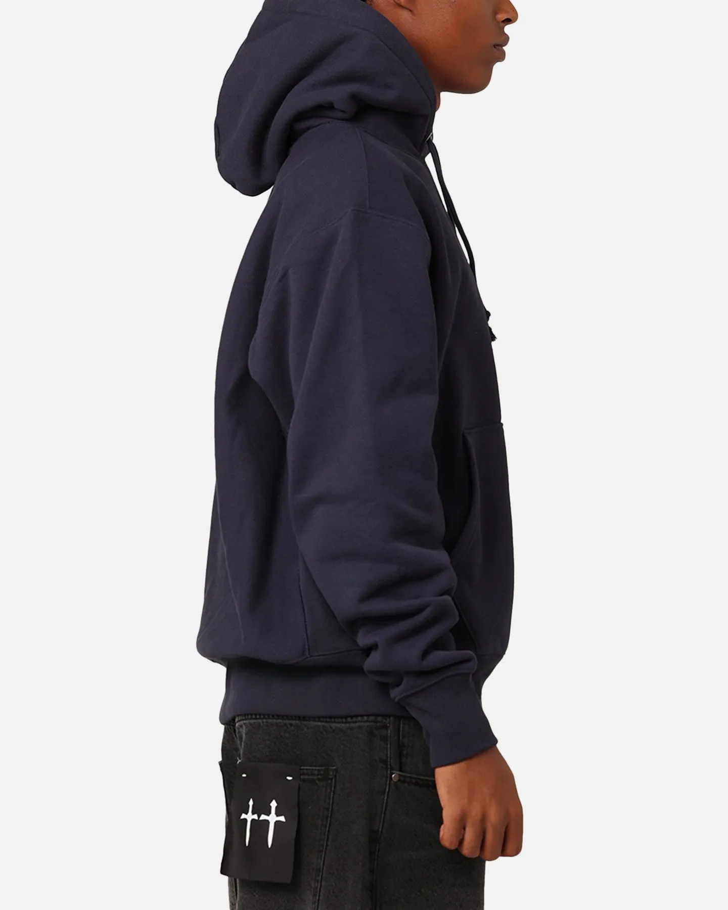 Champion Reverse Weave Small C Hoodie Navy