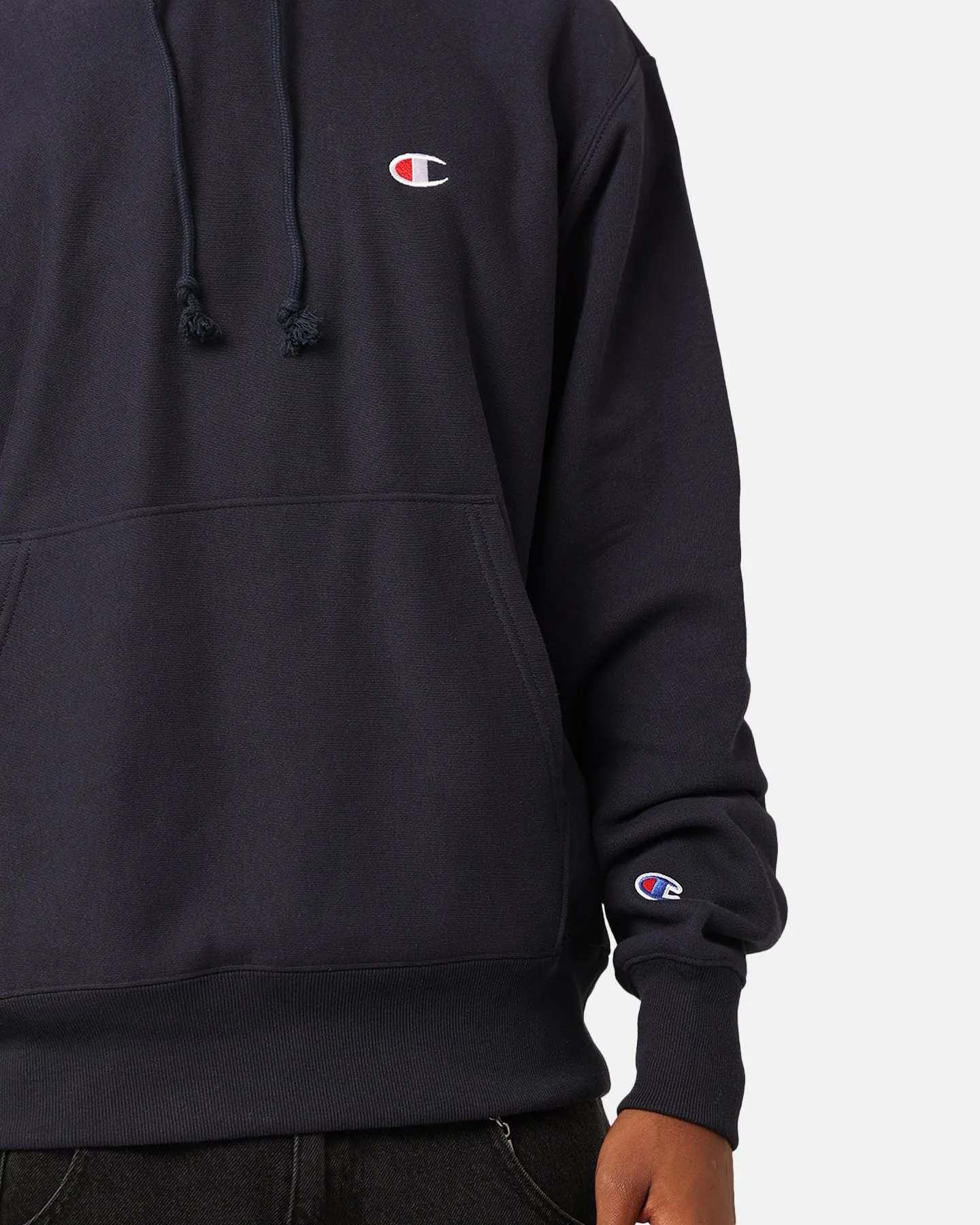 Champion Reverse Weave Small C Hoodie Navy