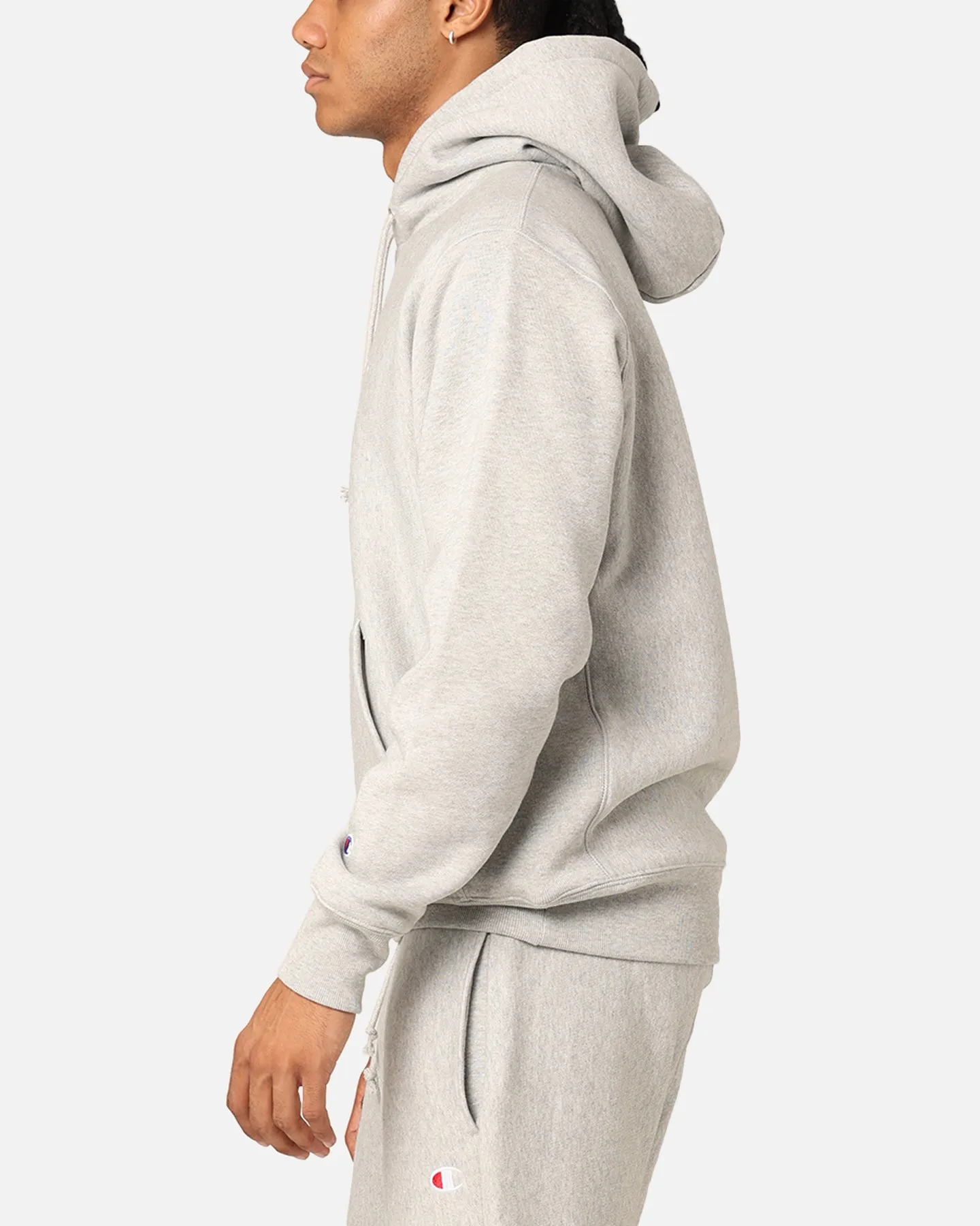 Champion Reverse Weave Small C Hoodie Oxford Heather