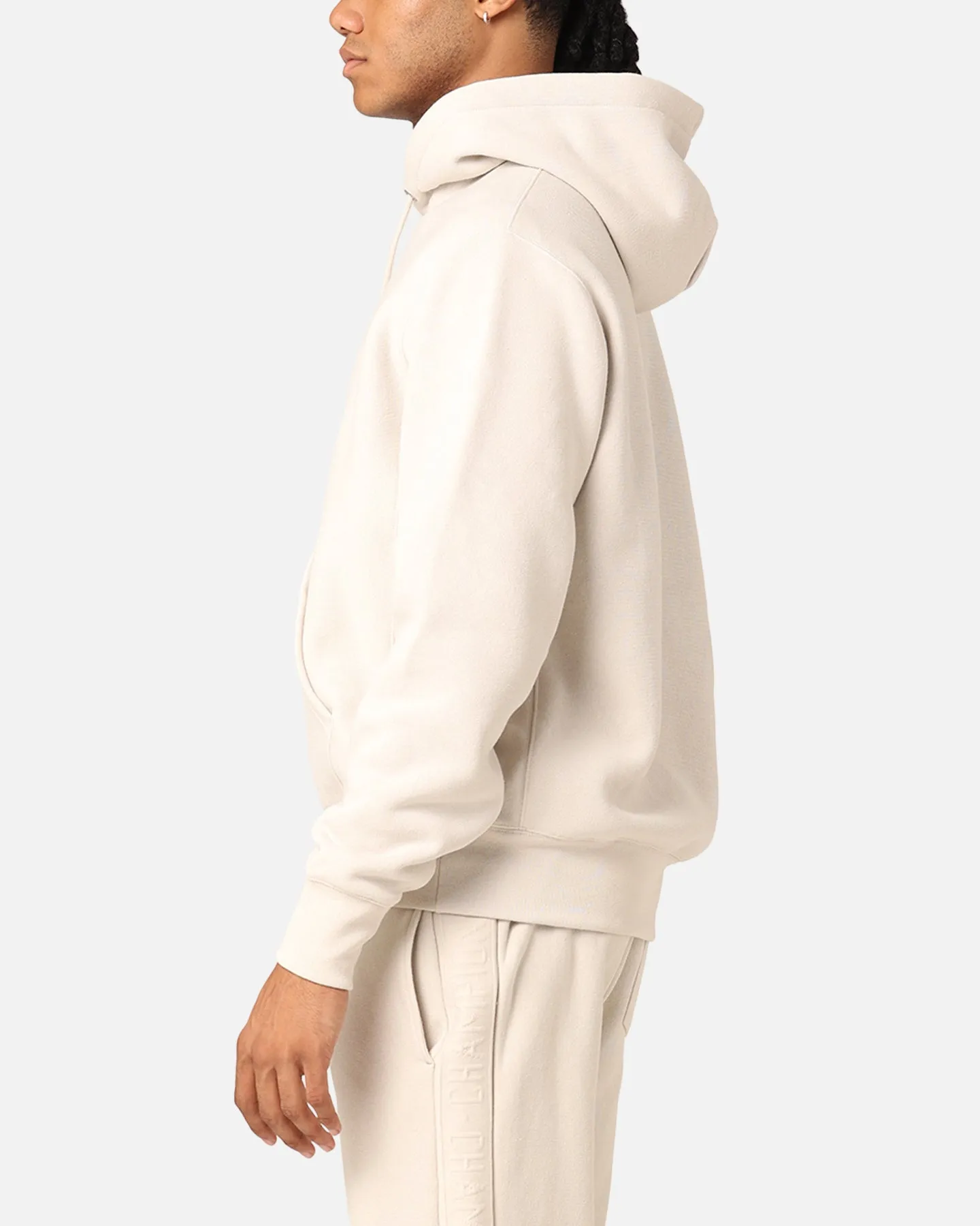 Champion Reverse Weave Small C Hoodie Stone