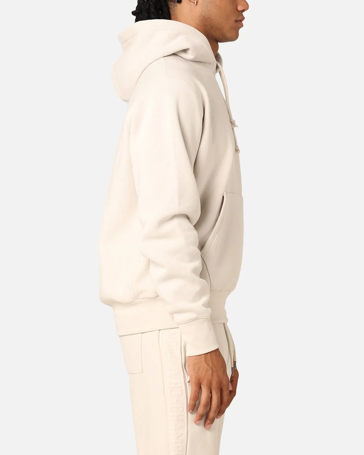 Champion Reverse Weave Small C Hoodie Stone