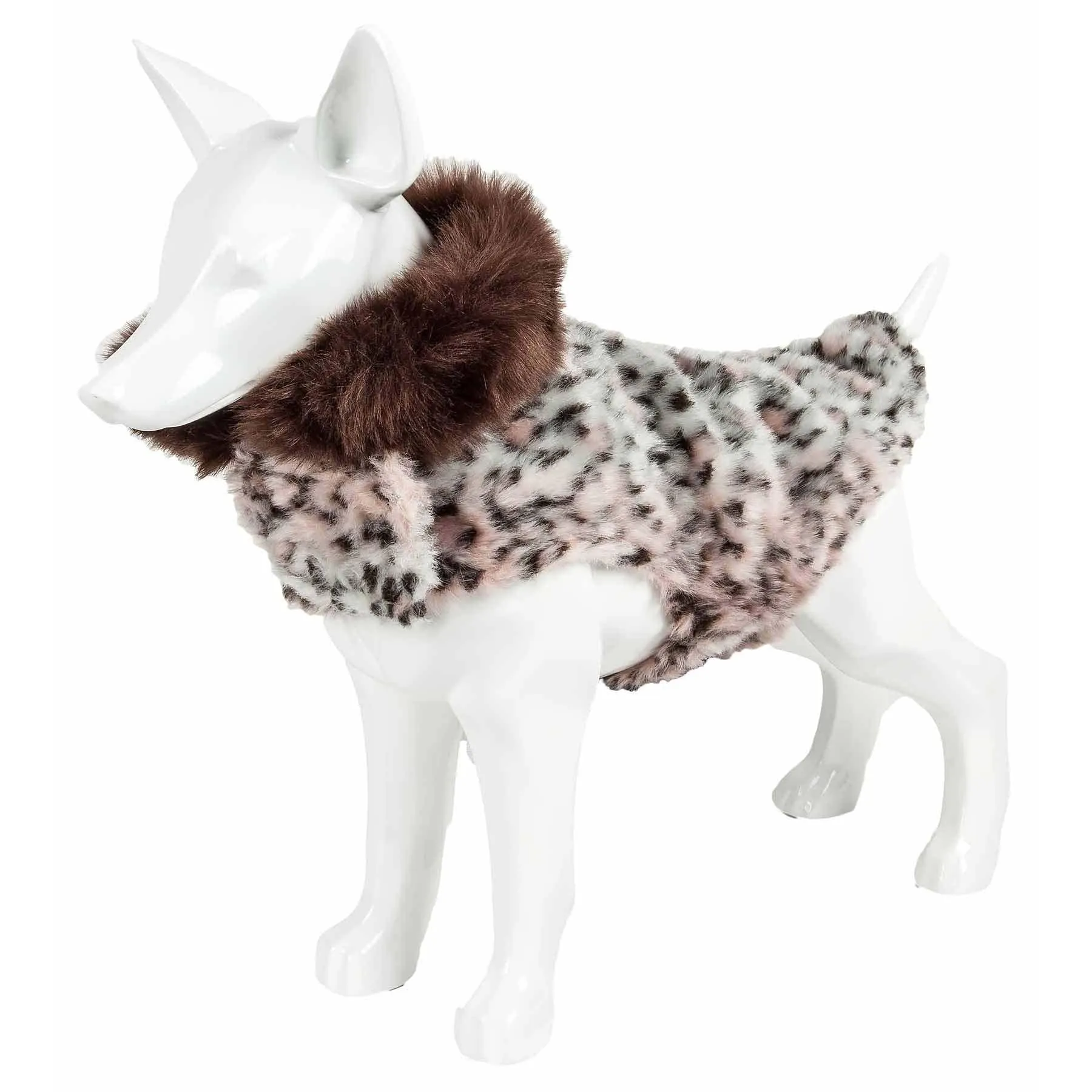 Cheetah Patterned Mink Dog Coat Jacket