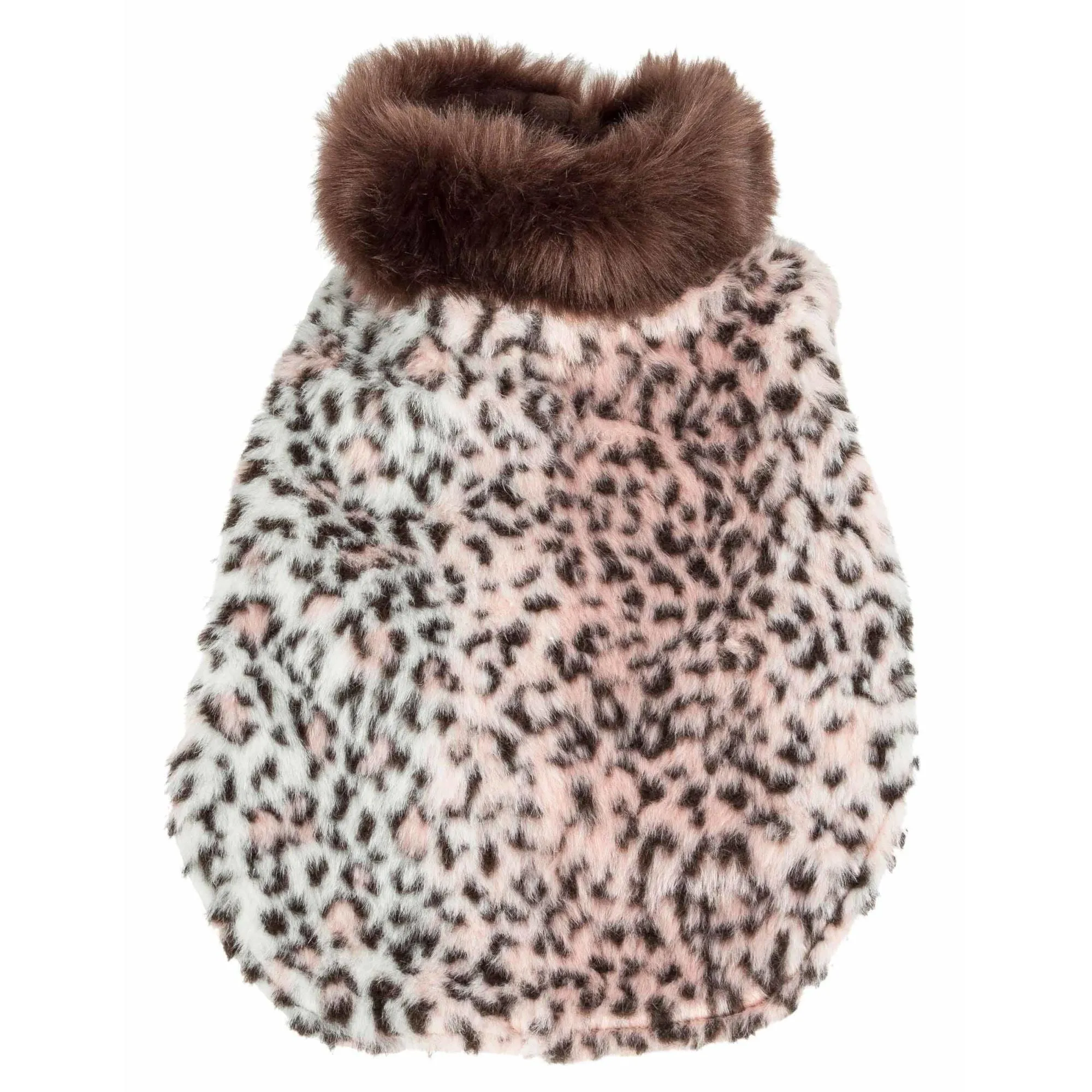 Cheetah Patterned Mink Dog Coat Jacket