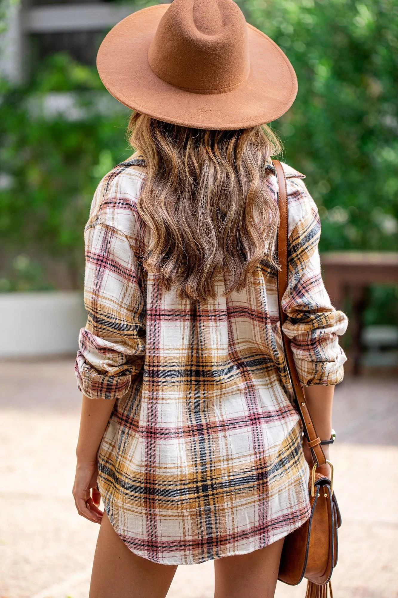 Chelsea Saffron Plaid Flannel Top