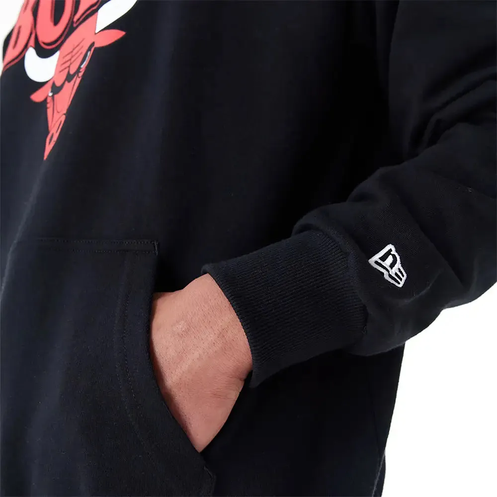 Chicago Bulls Nba Script Black Oversized Hoodie