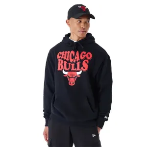 Chicago Bulls Nba Script Black Oversized Hoodie