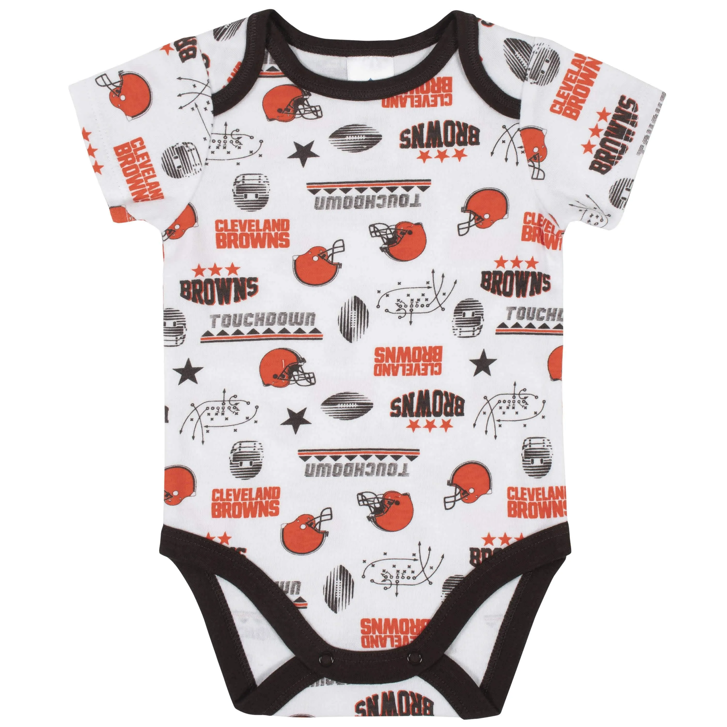 Cleveland Browns 3-Piece Baby Boys Bodysuit, Bib, and Cap Set