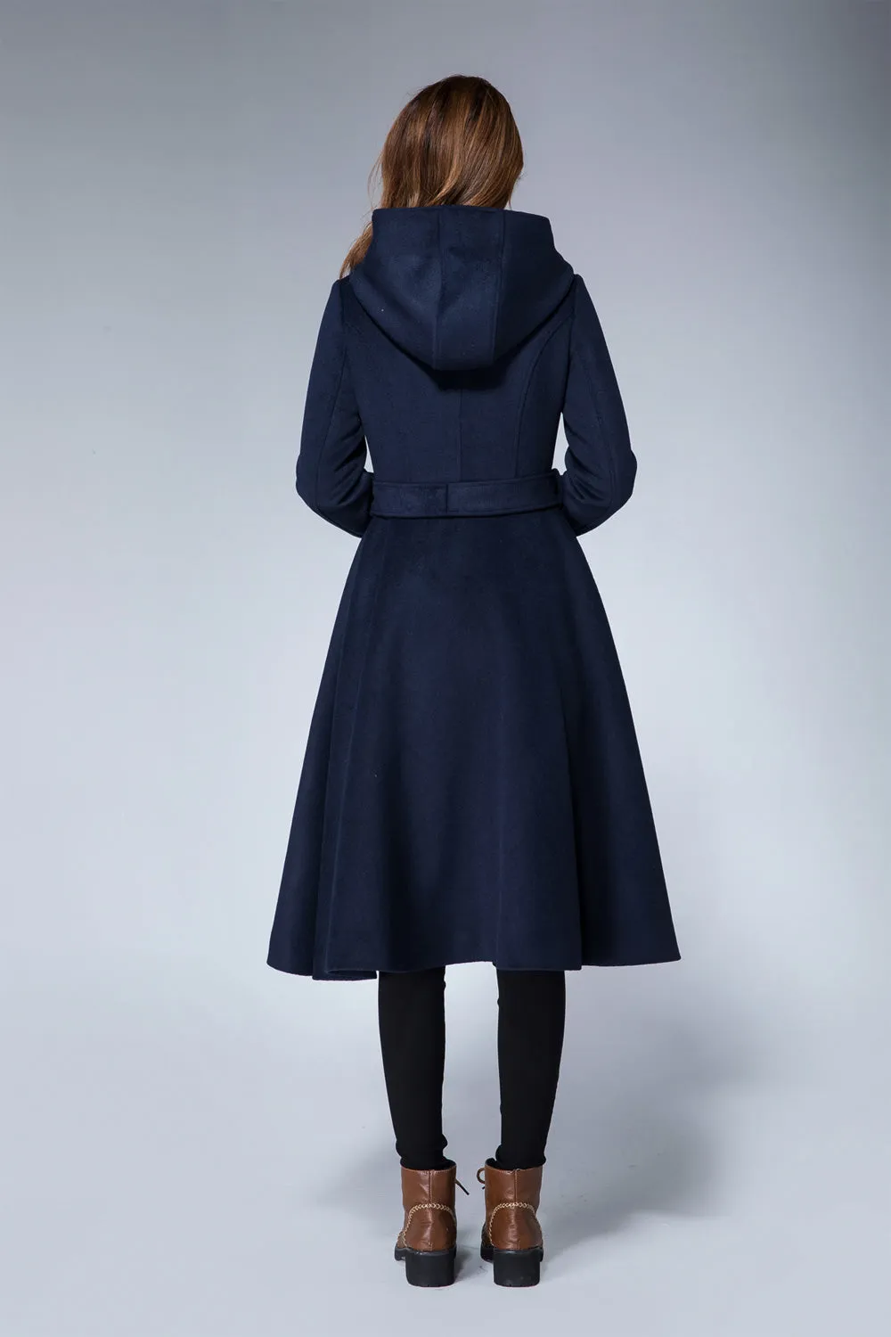 coat with hood, belted coat 1868#