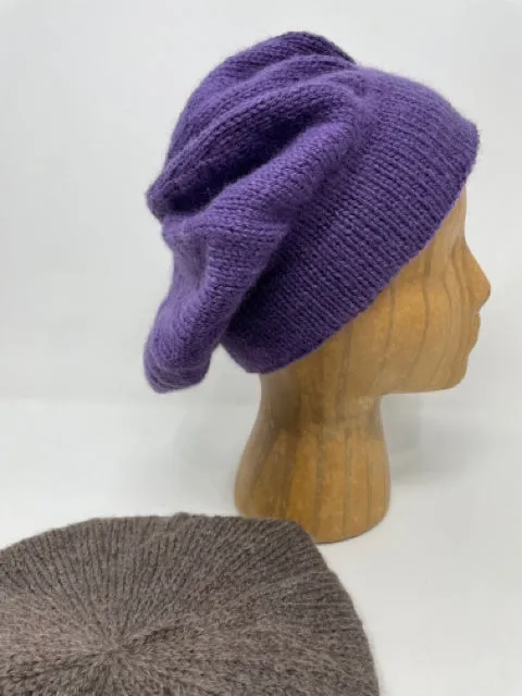 Concentric Circles Knit Wool Slouch Hat