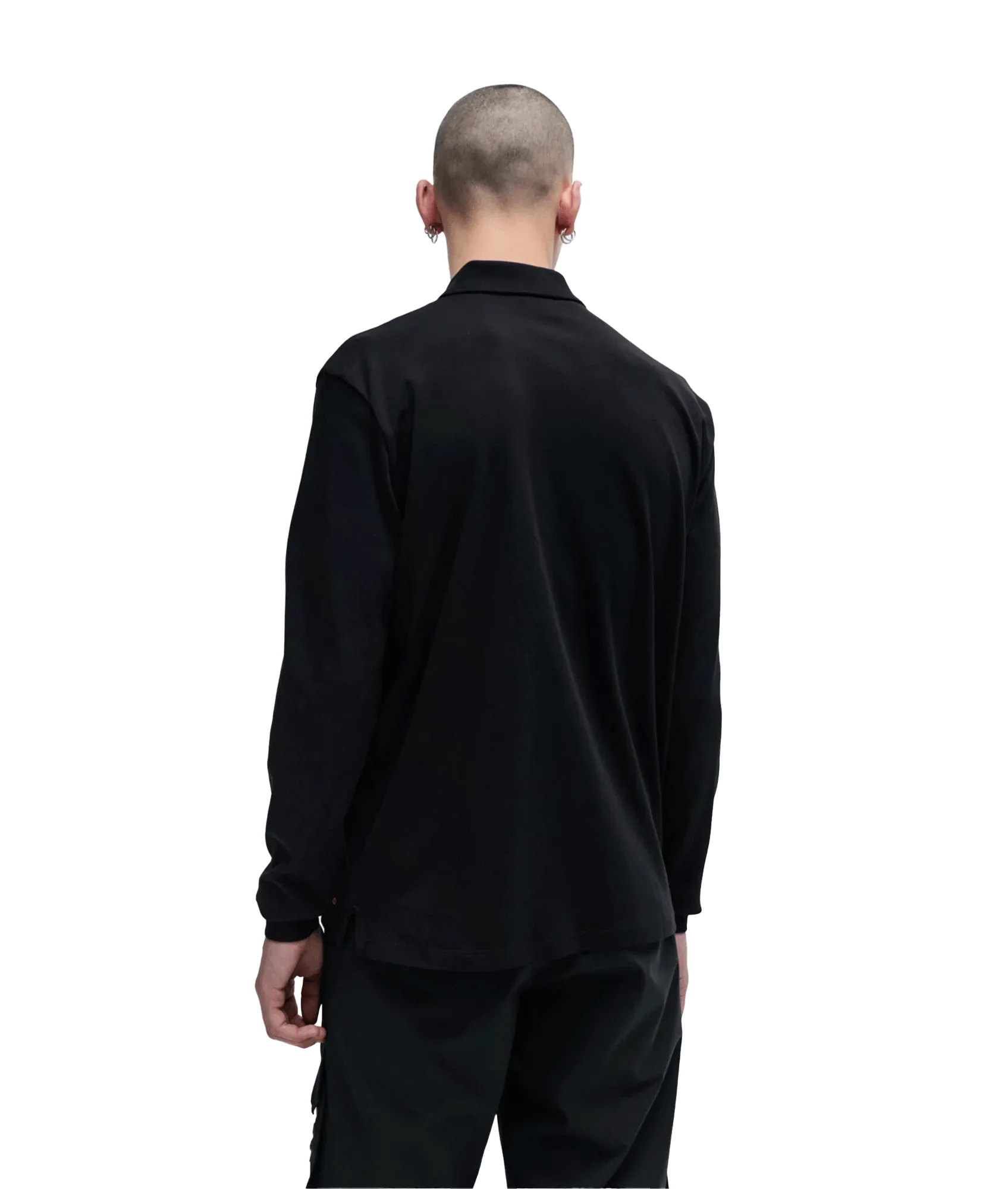 Cotton-jersey Polo Shirt With Piped Collar - Black