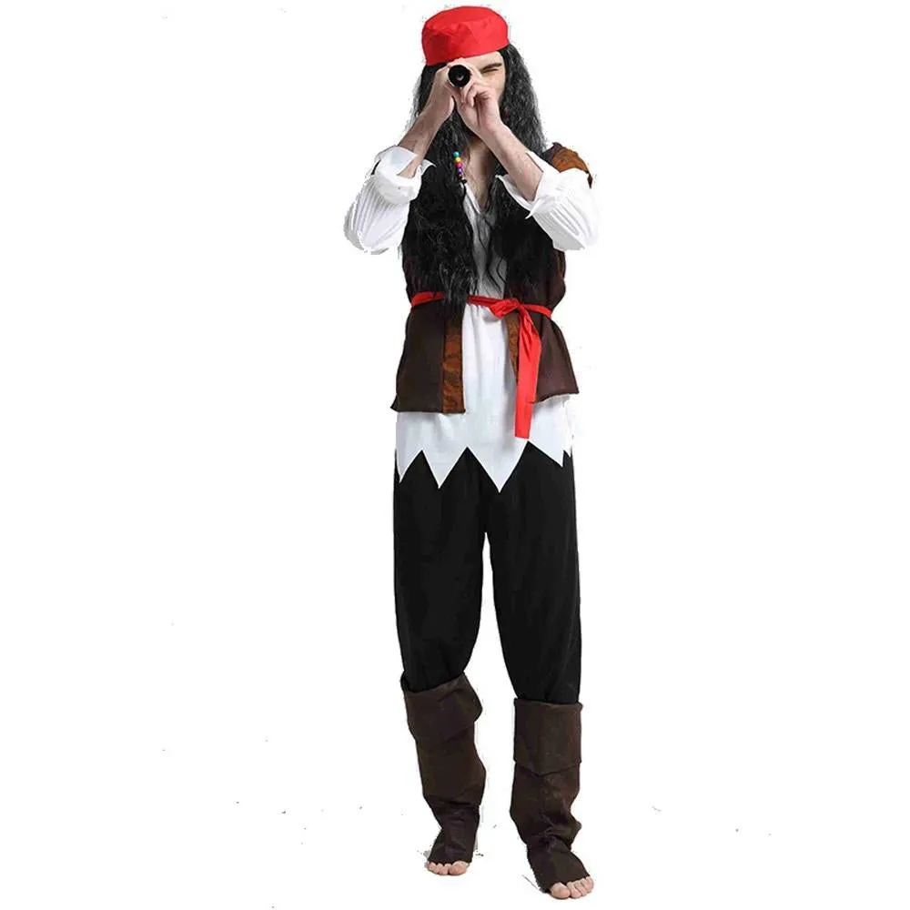 Couples Pirate Outfit Cosplay Costume Fancy Dress Halloween For Adult