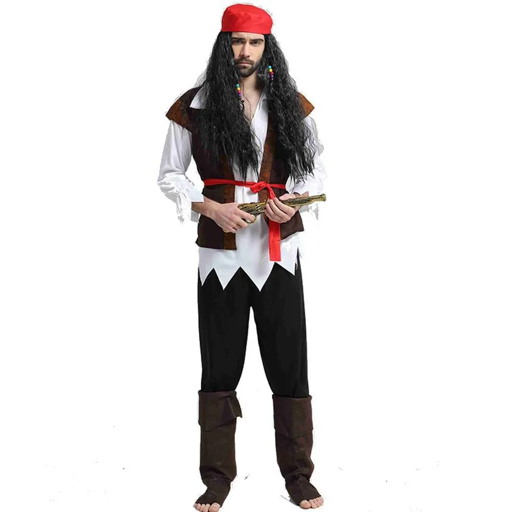 Couples Pirate Outfit Cosplay Costume Fancy Dress Halloween For Adult