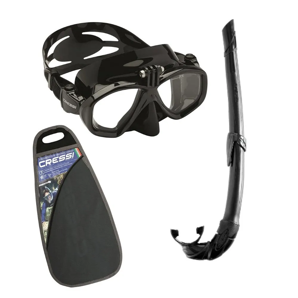 Cressi Action   Free Mask with GoPro or Action Camera Mount and Snorkel Set