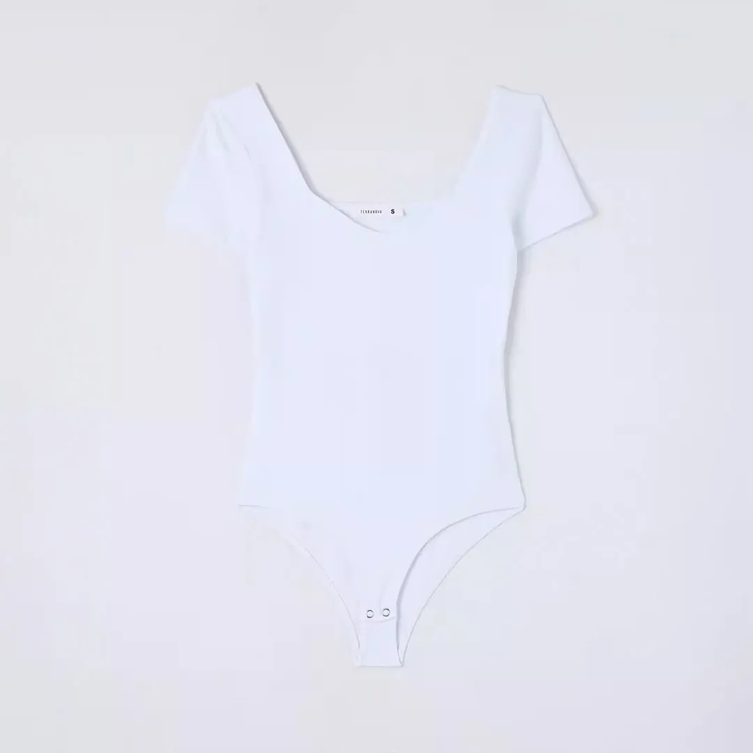 Crew Neck Short Sleeve Bodysuit