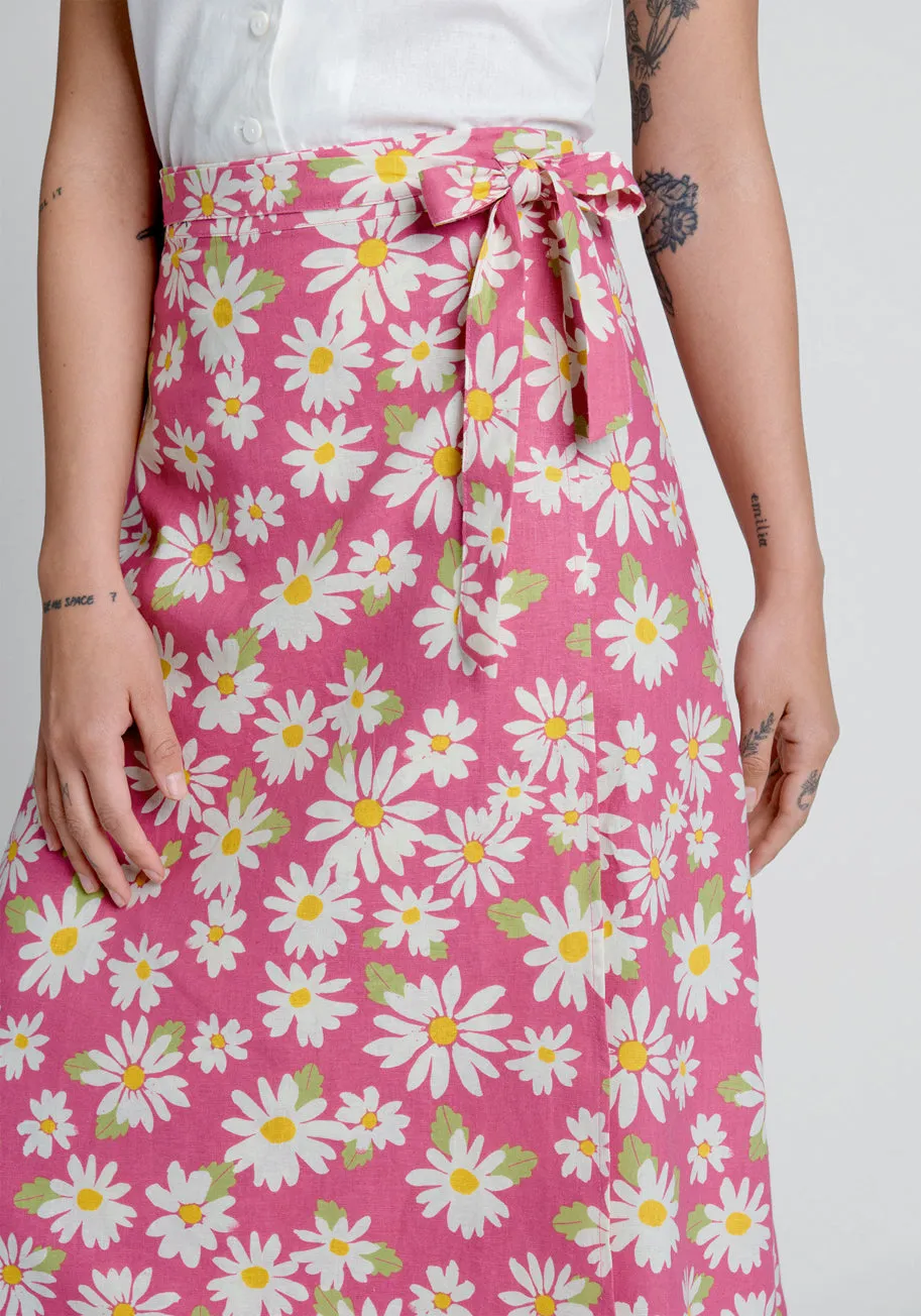 Cutesy Daisies Wrap Skirt