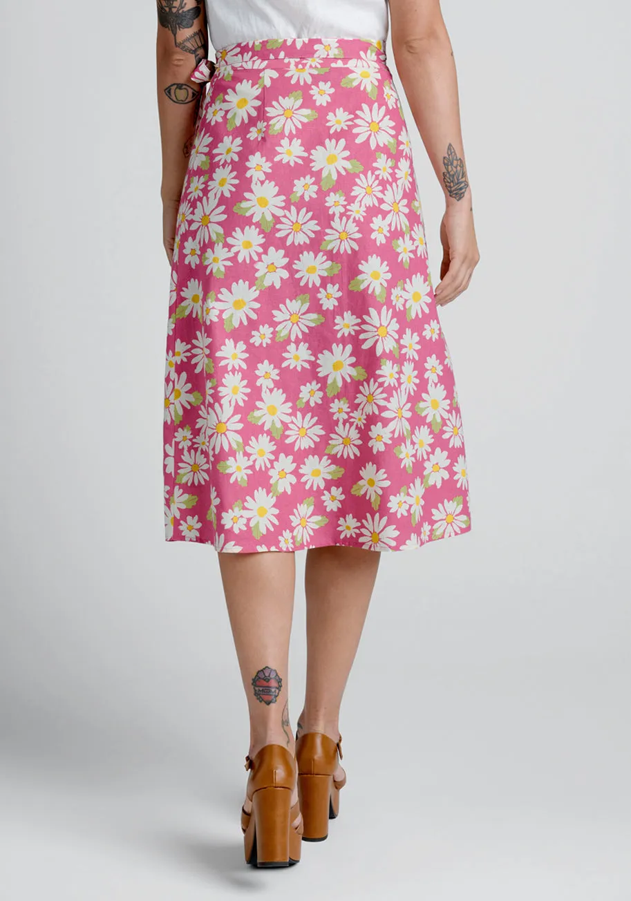 Cutesy Daisies Wrap Skirt