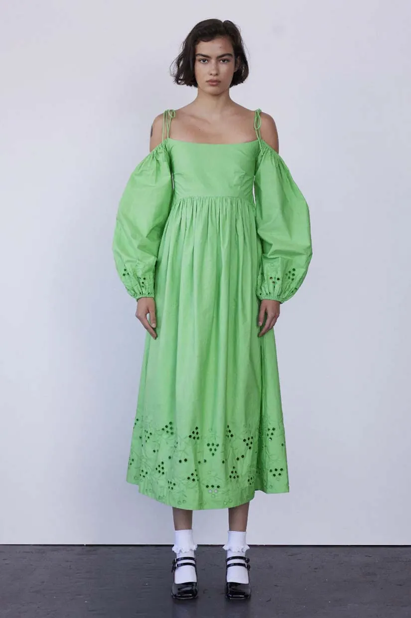 Damson Madder Edwina Bardot Midi - Green