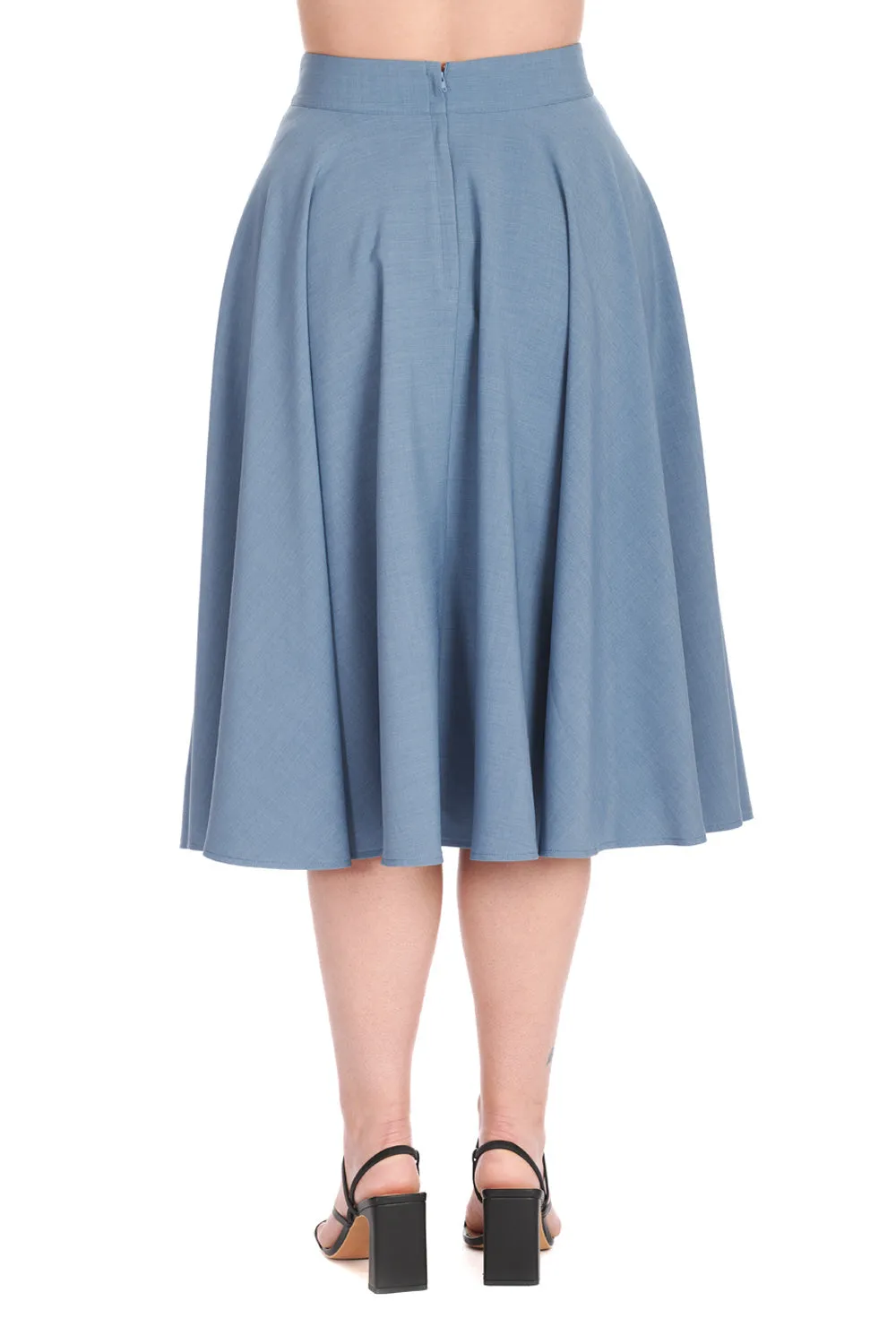 Dance & Sway Swing Skirt in Cornflower Blue by Banned Apparel