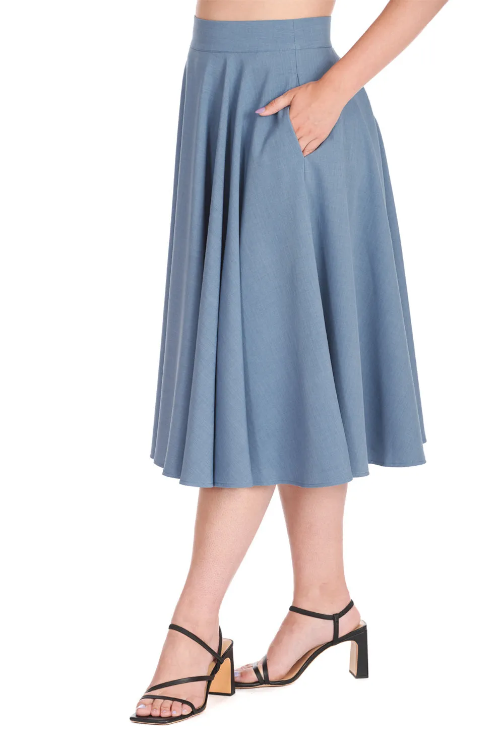 Dance & Sway Swing Skirt in Cornflower Blue by Banned Apparel