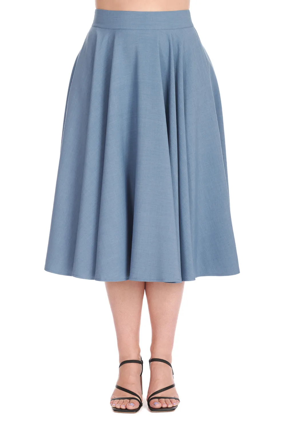 Dance & Sway Swing Skirt in Cornflower Blue by Banned Apparel