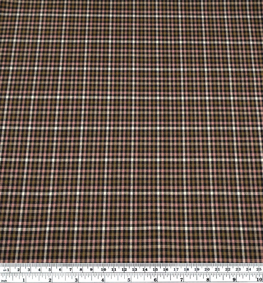 Deadstock Check Double Faced Poly Wool Stretch Suiting - Potpourri