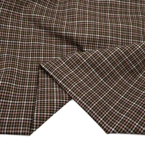 Deadstock Check Double Faced Poly Wool Stretch Suiting - Potpourri