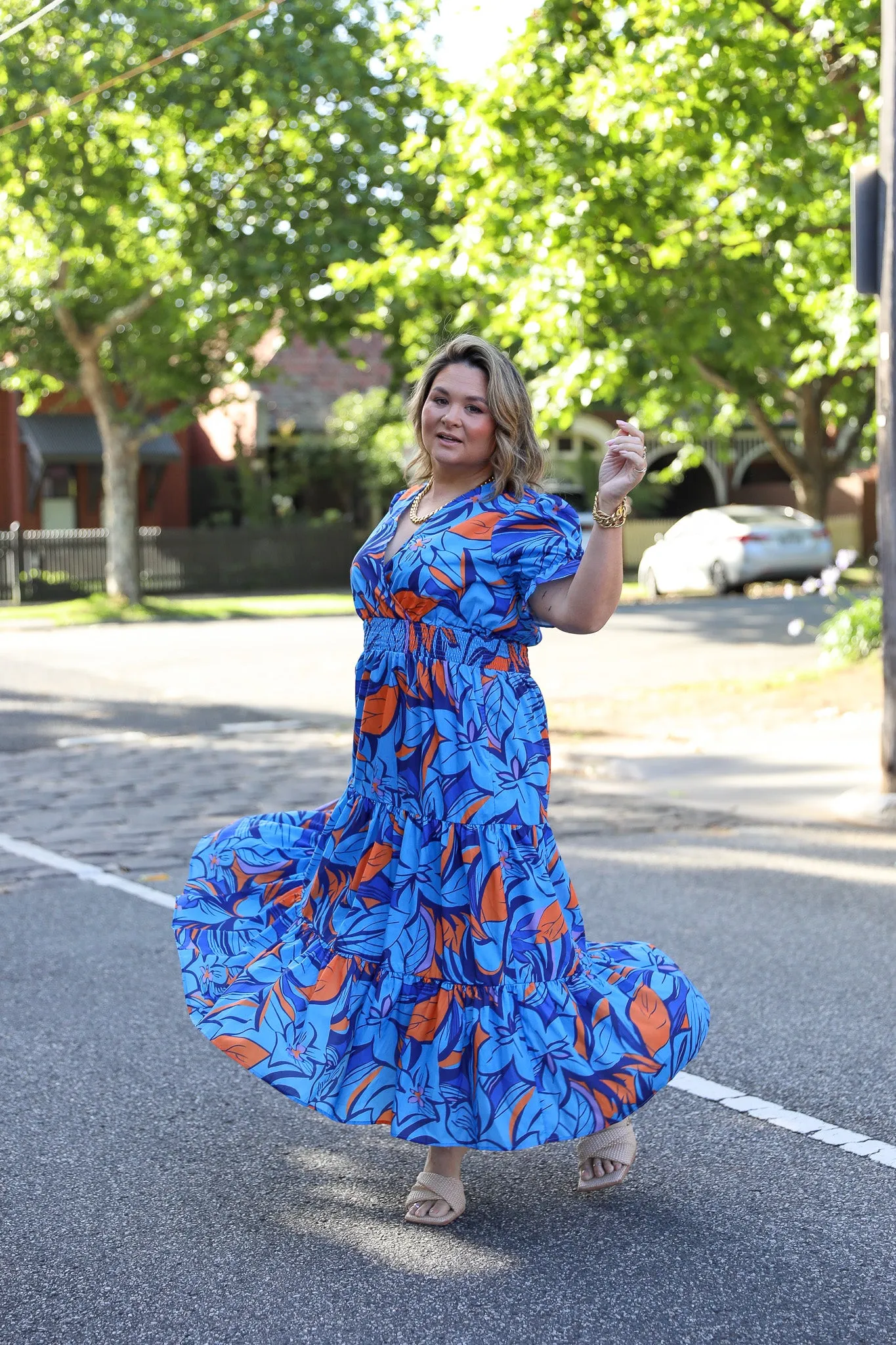 Dina Dress - Blue Floral