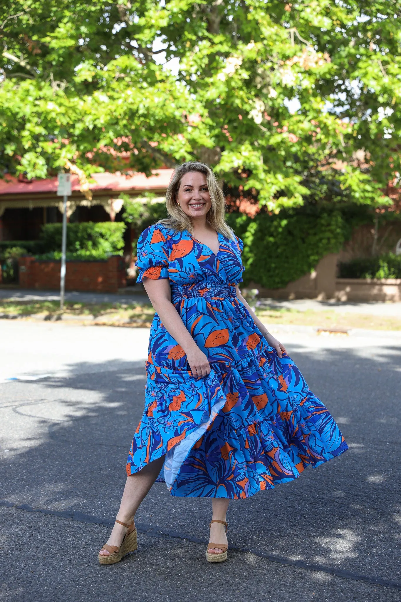 Dina Dress - Blue Floral