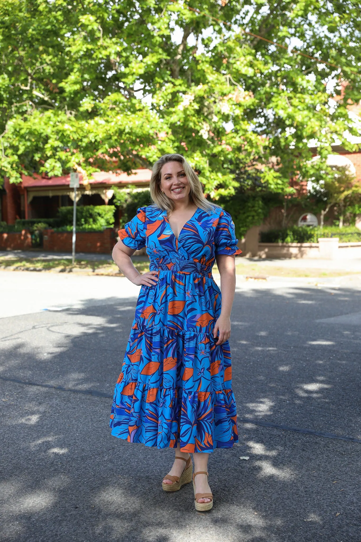 Dina Dress - Blue Floral