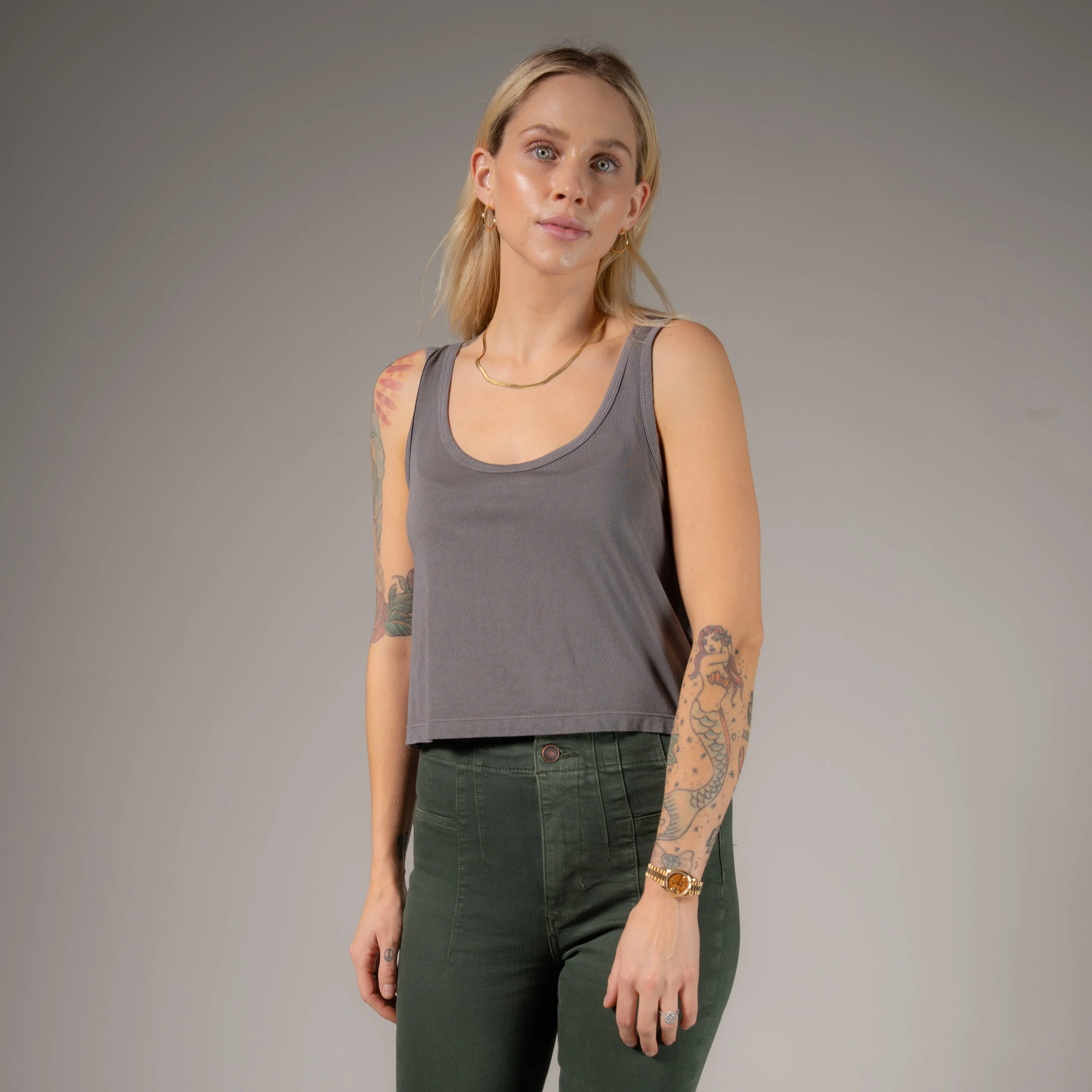 Essentials - Boxy Tank - Gravity Grey