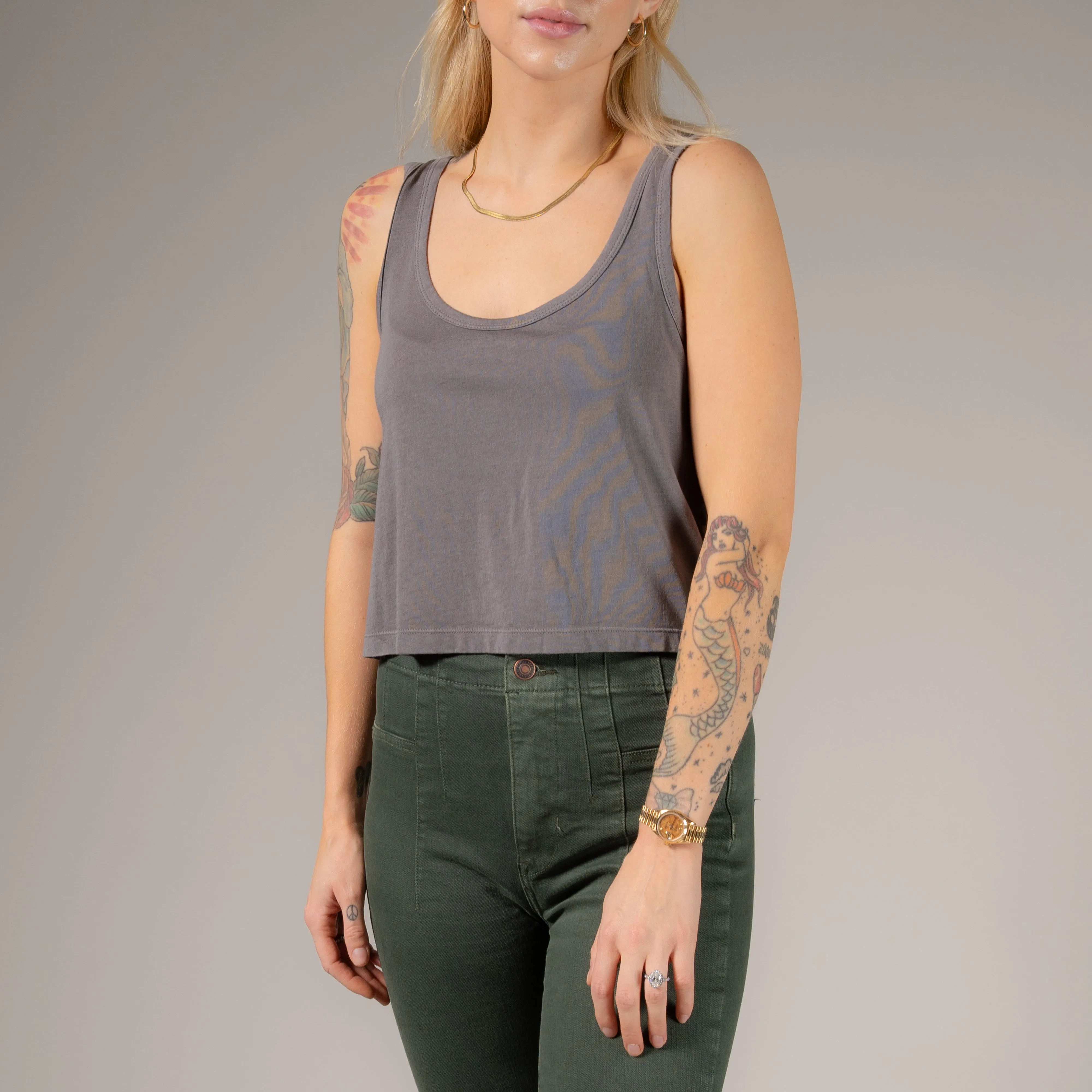 Essentials - Boxy Tank - Gravity Grey