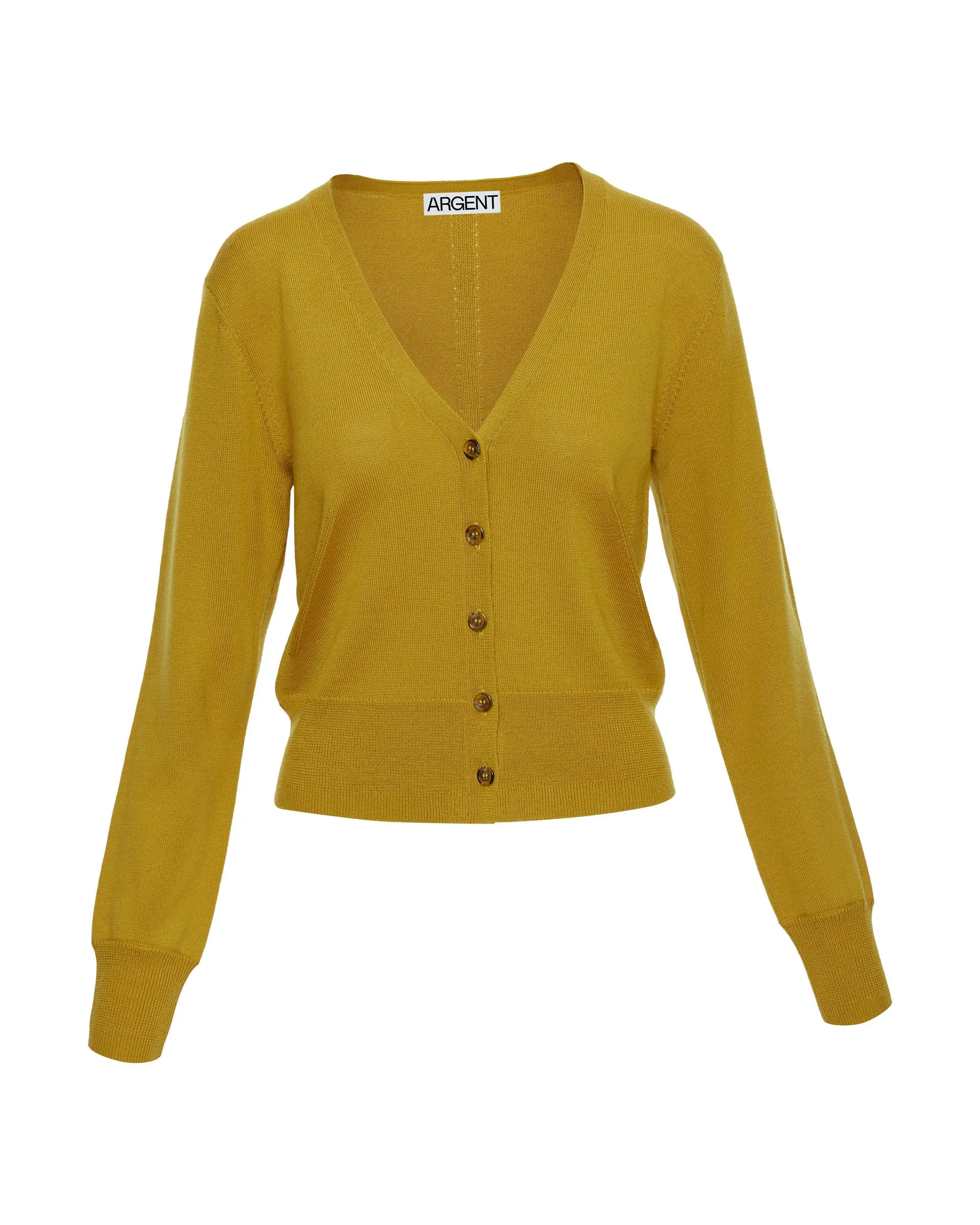 Everyday Knit Crew Cardigan in Merino Wool | Mustard