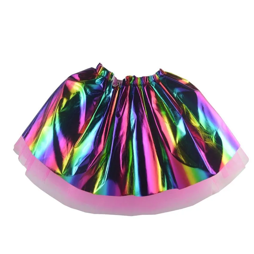 FancyDressWale Unicorn Dress Rainbow Skirt with Braid and Head Band (Free Size 3-7 Years)