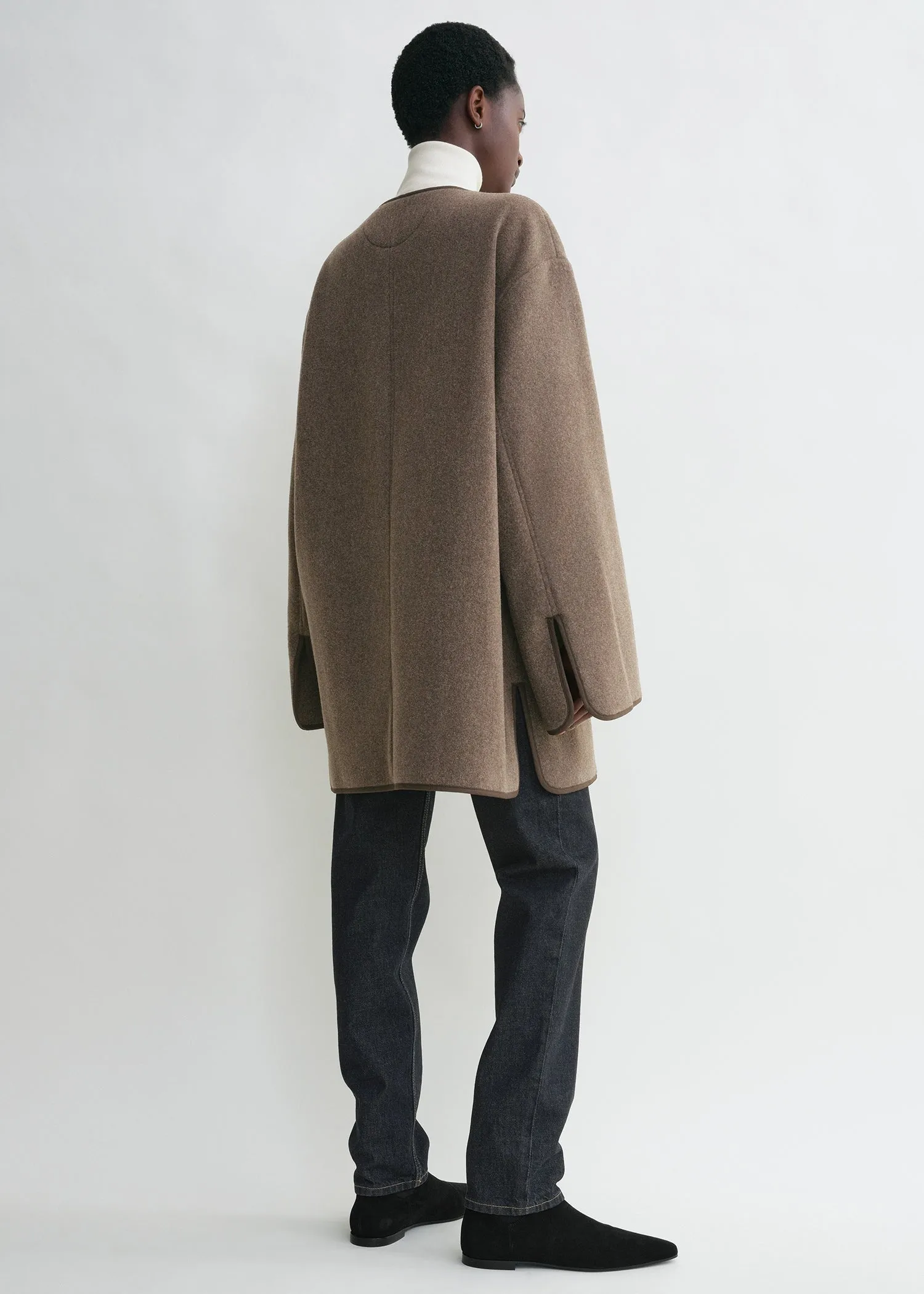 Felted wool jacket oak melange