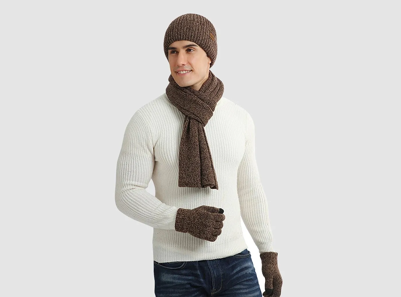 FitVille Knitted Hat and Scarf Set