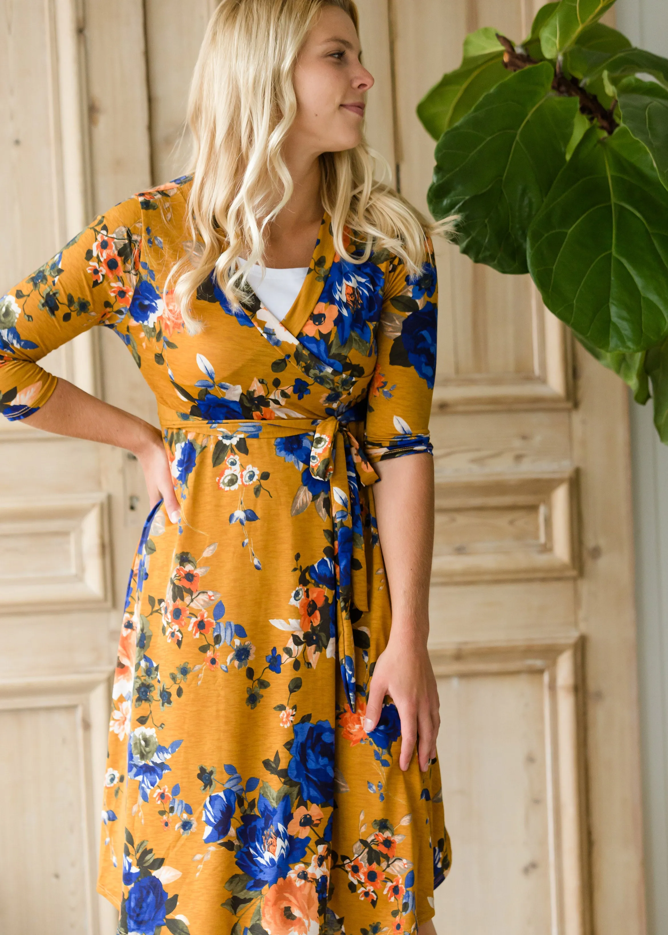 Floral Fit Wrap Midi Dress - FINAL SALE