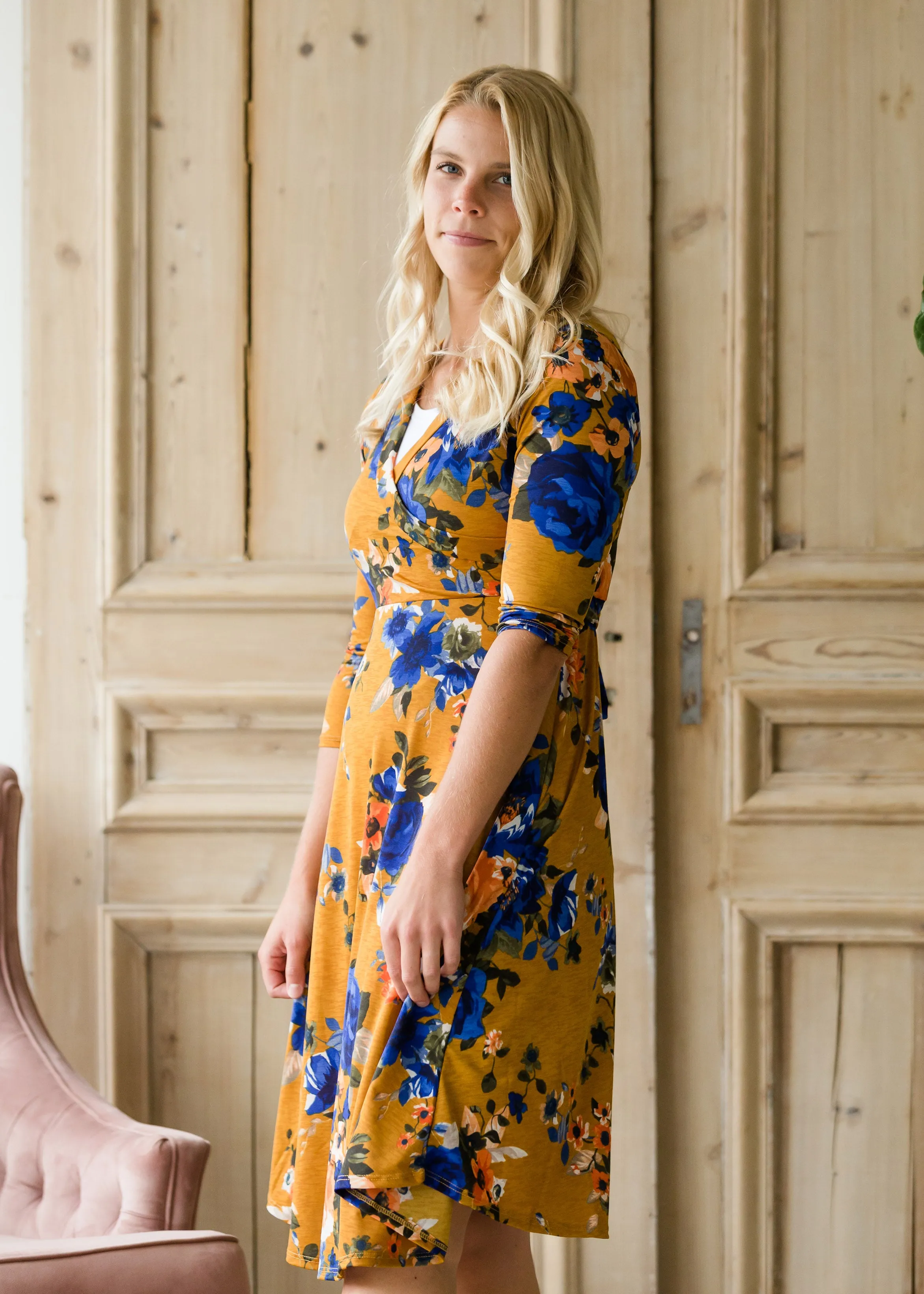 Floral Fit Wrap Midi Dress - FINAL SALE