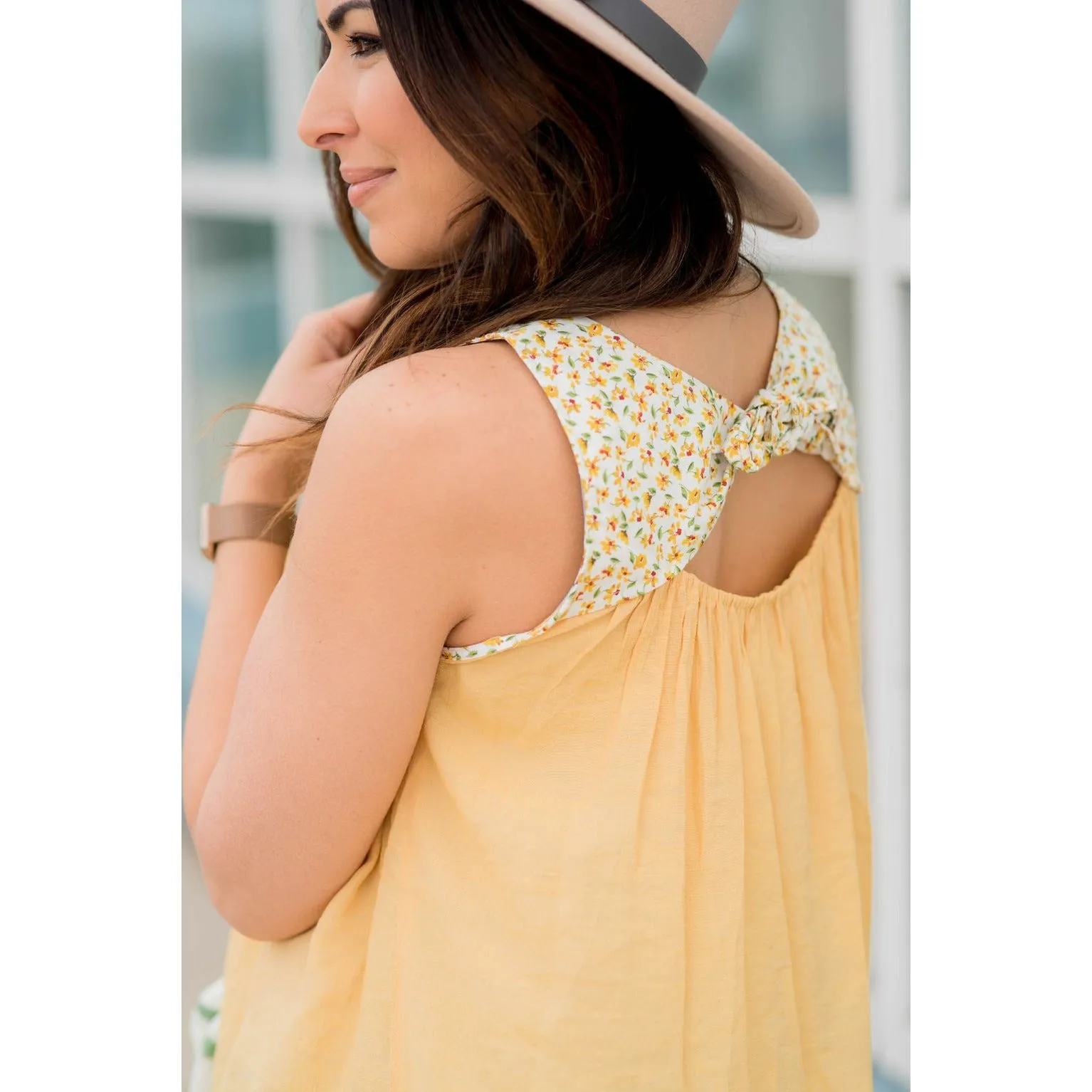 Floral Top Tie Back Tank