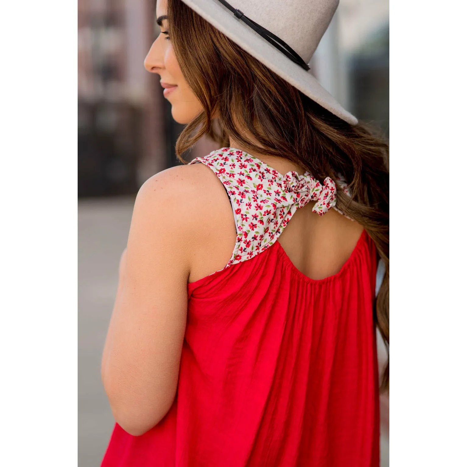 Floral Top Tie Back Tank