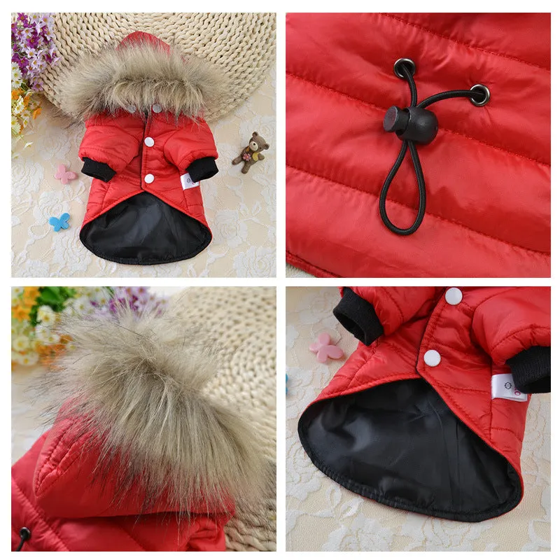 Foreign Trade Cross-Border Pet Clothing | Autumn & Winter Warm Cotton Coat for Small Dogs | Bichon Frise, Pomeranian, Teddy