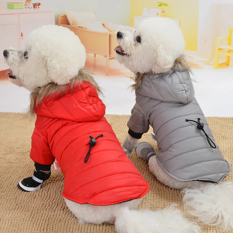 Foreign Trade Cross-Border Pet Clothing | Autumn & Winter Warm Cotton Coat for Small Dogs | Bichon Frise, Pomeranian, Teddy