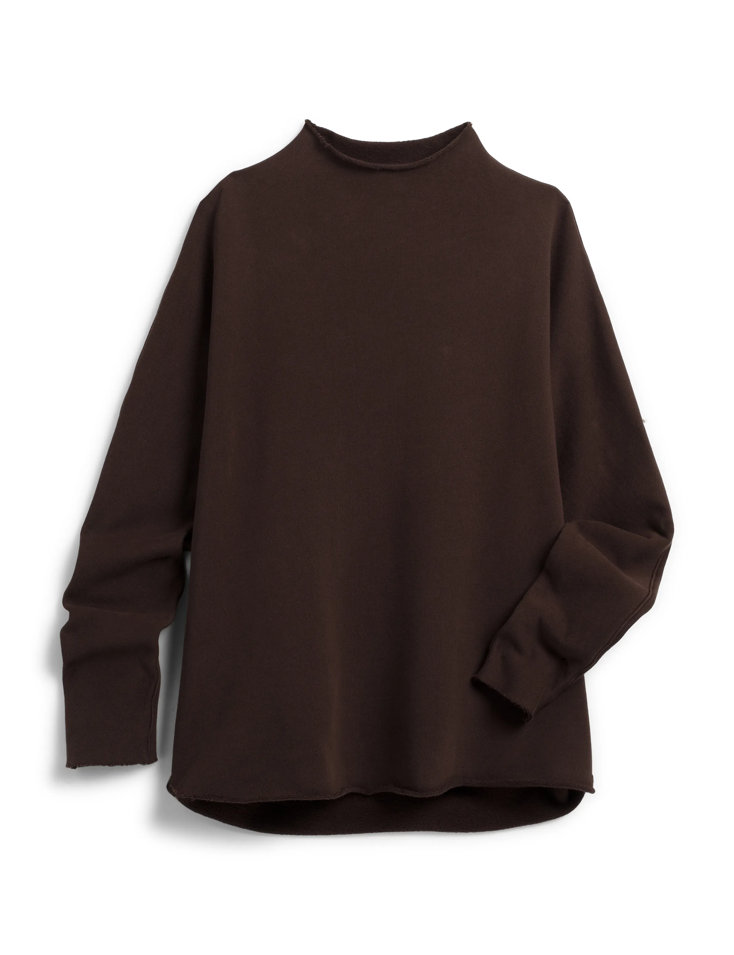 Frank & Eileen - Effie Long Sleeve Funnel Neck Capelet in Irish Chocolate