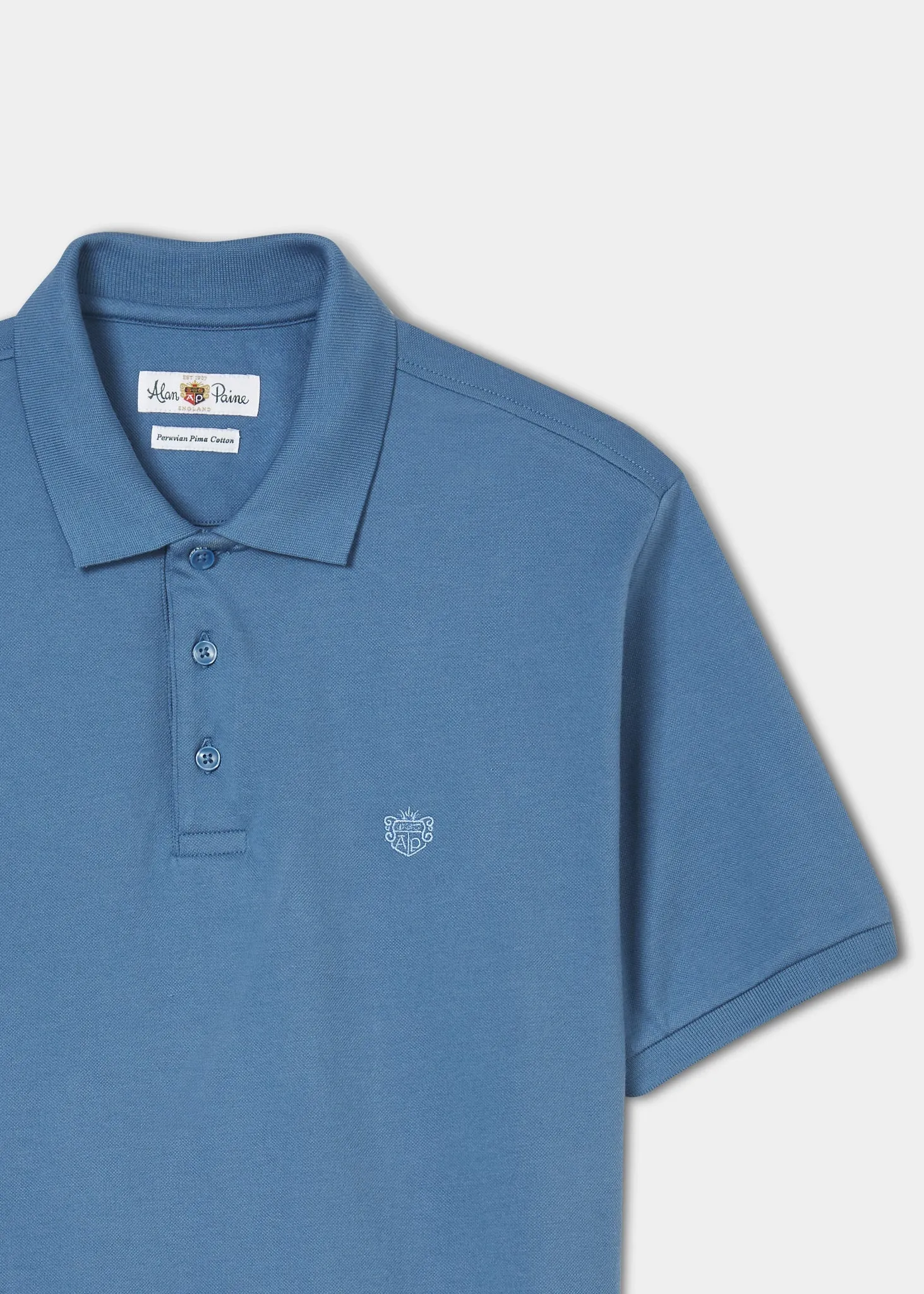 Fritton Pique Polo Shirt In Mid Blue