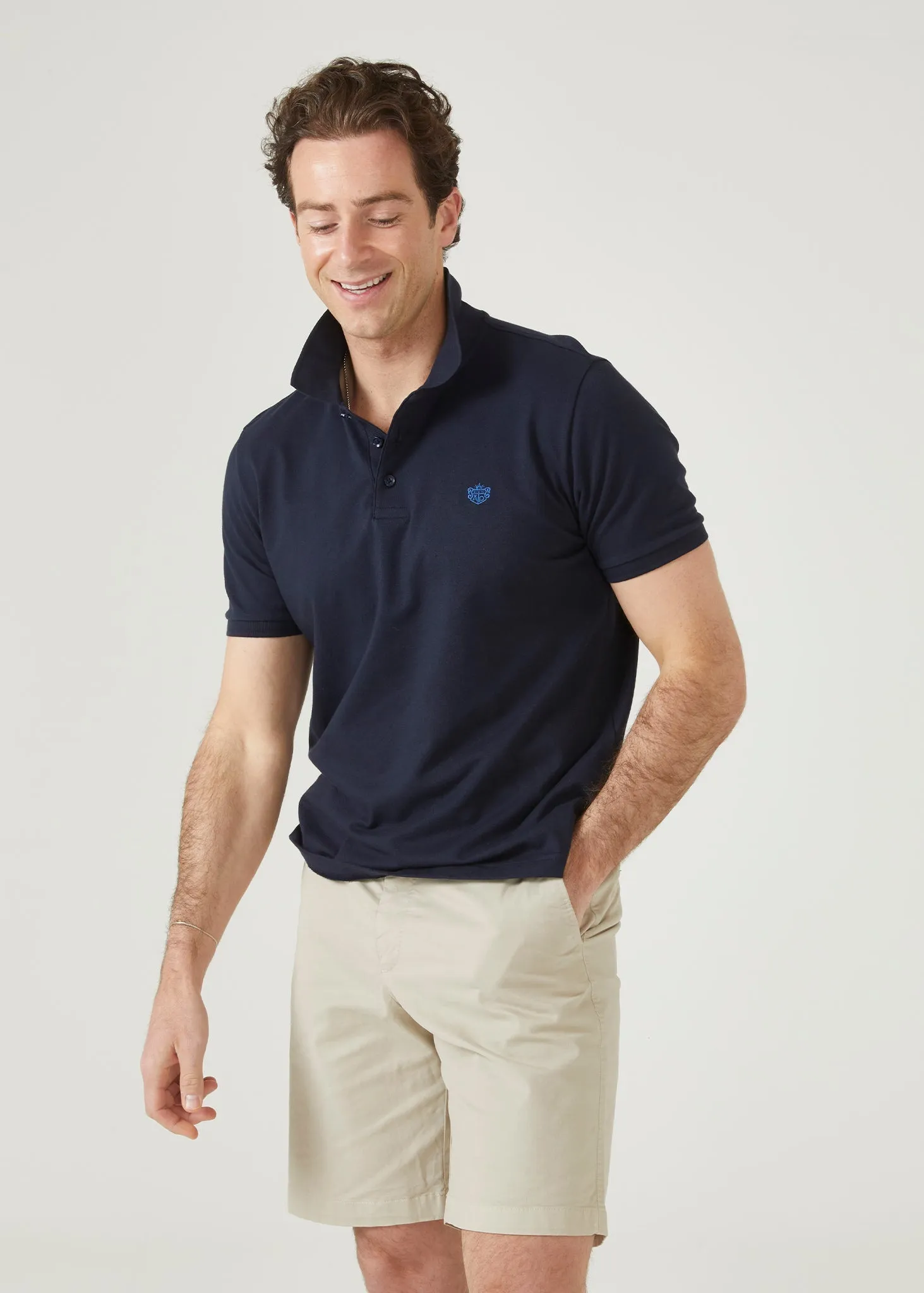 Fritton Pique Polo Shirt In Navy