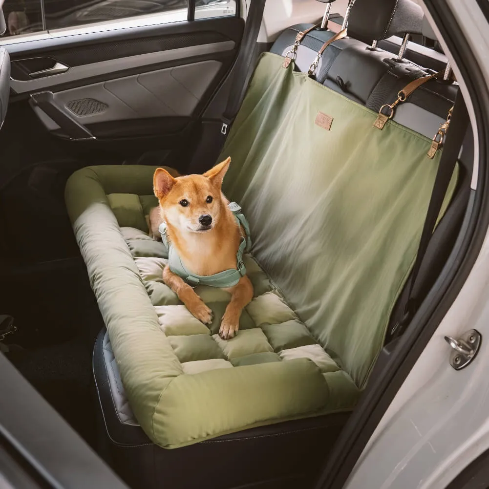 FUNNYFUZZY X VELOTRIC Travel Bolster Safety Back Seat Large Dog Car Seat Bed - Chessboard Lounge